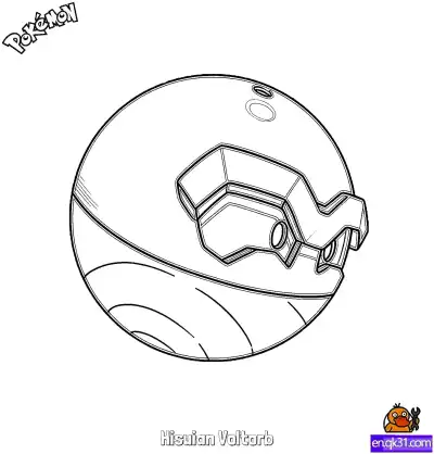 Free printable Hisuian Voltorb Coloring Page - Free Printable Pokemon Coloring Sheets coloring page